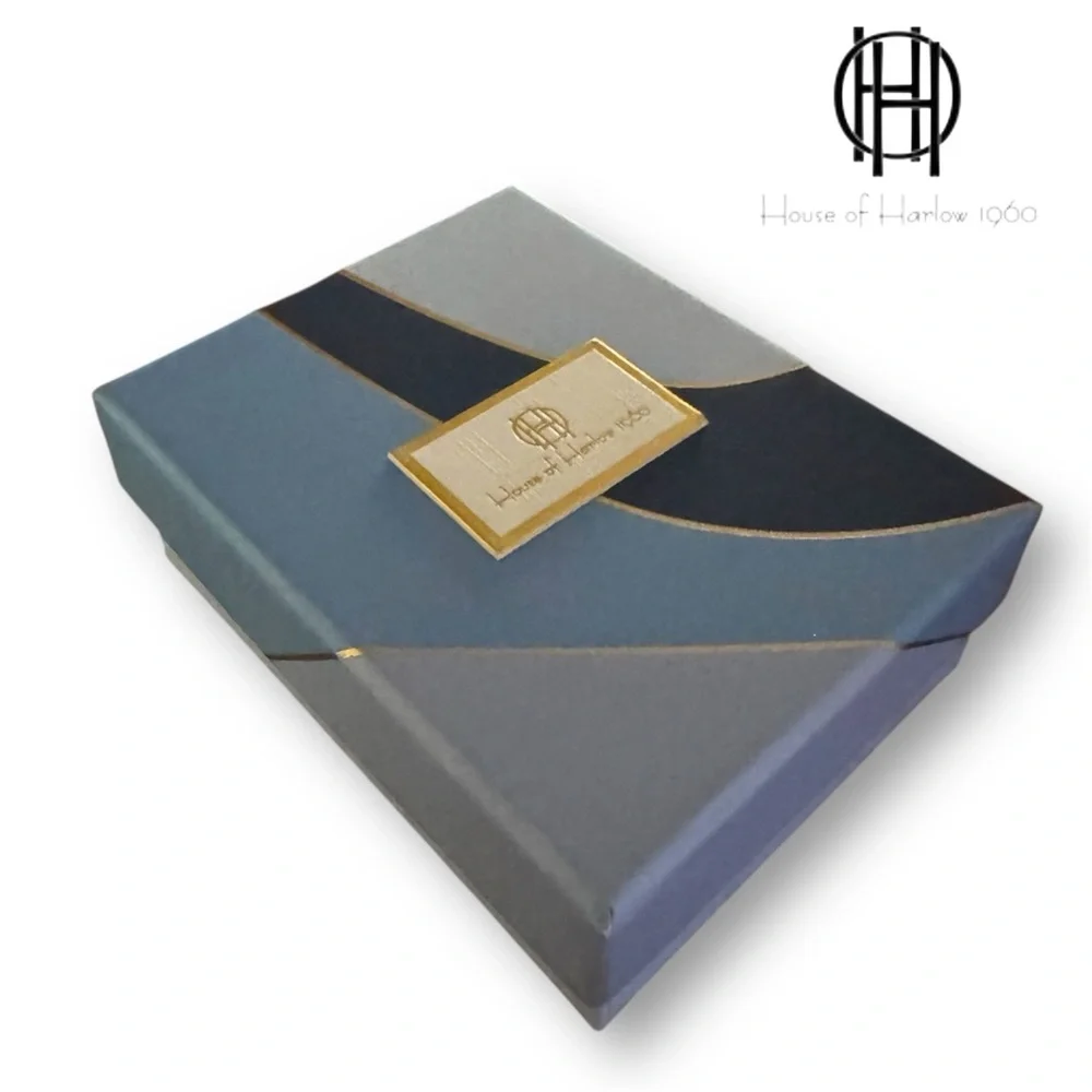 🛍️SALE🛍️ House of Harlow 1960 Blue and Gold Jewelry Gift Box